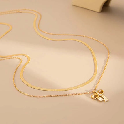 Sexy Bow Flat Snake Waist Chain for Women Simple Gold Color Metal Double Layered Belly Chain Summer Beach Jewelry Accessories