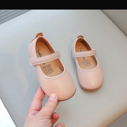 Girls Simple Leather Flat Shoes Fashion Princess Sweet Kids Flats Children Mary Janes for Wedding Party Classic Style Elegant