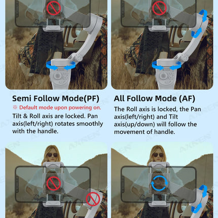 3 Axis Handheld Gimbal Stabilizer for Smartphone with Fill Light for iPhone Android Face Tracking Tiktok Vlog Smart Gimbals HQ6
