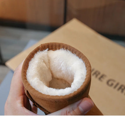 Children Snow Boots Leisure Thick Fur Platform Winter Kids Short Boot Four Colors Slip-on Unisex Concise Style Boys Girls Shoes