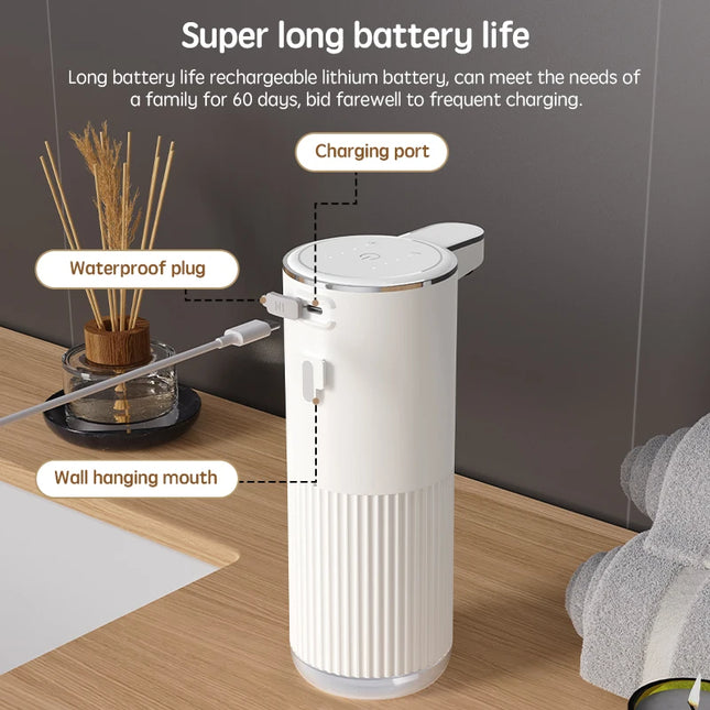 P11A Automatic Foam Soap Dispenser for Home Accessories Automatic Liquid Soap Dispenser 360ML TYPE-C White 4 Level
