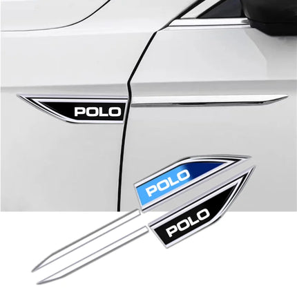 Car Body Protective Metal Sticker Auto Door Car Fender Side Blade Badge For Volkswagen VW Polo 6R 6N 6N2 6C 9N 9N3 Rline R Line
