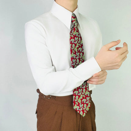 2025 New High Quality Spread Collar Men's Shirt Wrinkle-Free Long Sleeve Slim Fit Business Casual Vintage Office Wear Men Shirts