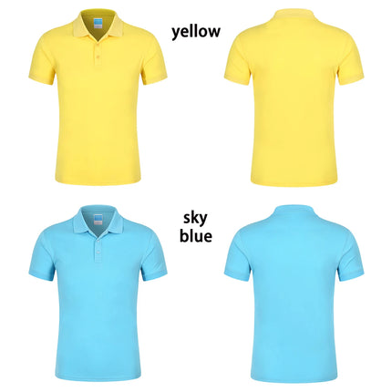 POLO shirt Men's Solid Color Short Sleeved top Team Clothing Customization Red Orange and Other Colors Customization