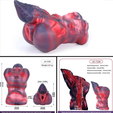 ELKKOST Red Fantasy Silicone Realistic Vaginal Stroker Male Masturbator Pocket Pussy Reusable Onahole Sex Toys For Men