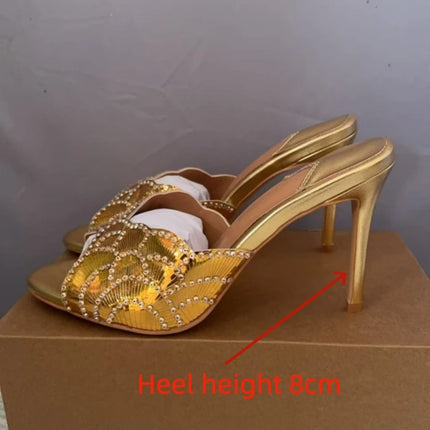 Ladies' Stunning Andsexy Slimhigh-heeled Temperament,ladies' Wedding Sandals,high-quality European AndAmerican Outerwearslippers