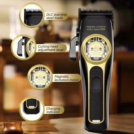 Kemei KM-2373 Professional Hair Clipper Magnetic Levitation Motor 8800 Rpm Charging Base Hair Clipper Men's Trimmer for Men