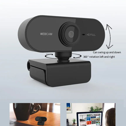 1080P Full HD Computer Network Camera with Microphone USB Plug PC Mac Laptop Desktop Live Video Call Work Mini Camera