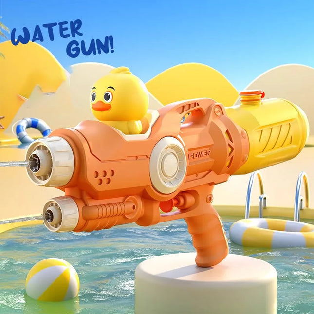 2026 Summer Single Double Nozzle Water Gun, Large Capacity Cartoon Unicorn Duck Water Gun, Outdoor Beach Water Play Toy