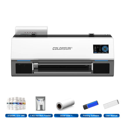 Colorsun DTF Printer For Epson XP600 Impresora A3 dtf printing machine With Oven A3 DTF Printer For T-Shirt Hoodies bag Fabric