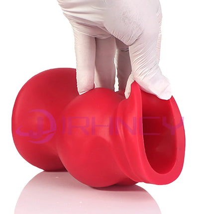 Soft silicone hollow anal plug 85-105mm huge Dog knot anal dildos sex toys for women men gay fisting Speculum Buttplug