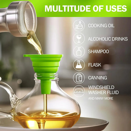 Foldable Telescopic Mini Funnel for Home Use, Plastic Funnel for Pouring Oil, Household Silicone Funnel for Oil Dispensing