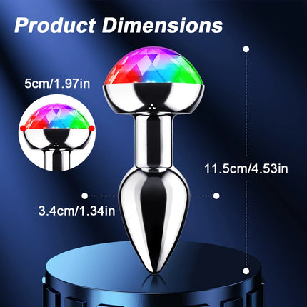 Anal Vibrator Wireless Control Female Vagina Masturbator Butt Plug Men Prostate Massager LED Colorful Light Sex Toys for Women