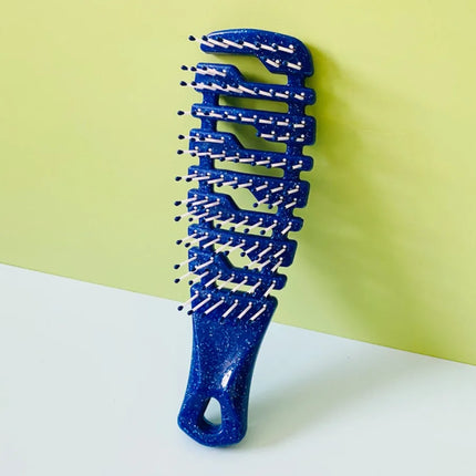 Mini Cutout Rib Comb Smooth Hair Comb Leather Massage Large Curved Comb Gradient Fluffy Styling Comb