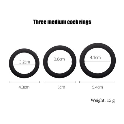 Set of 3-4 Silicone Semen Lock Ring Multiple Circular Models Safe Odorless Cock Ring for Men Persistent Stimulation Sex Toys