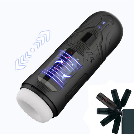 Automatic Masturbator for Men Telescopic Rotation Masturbation Cup with Handle Phone Stand Adult Goods Sex Toy for Men 18+