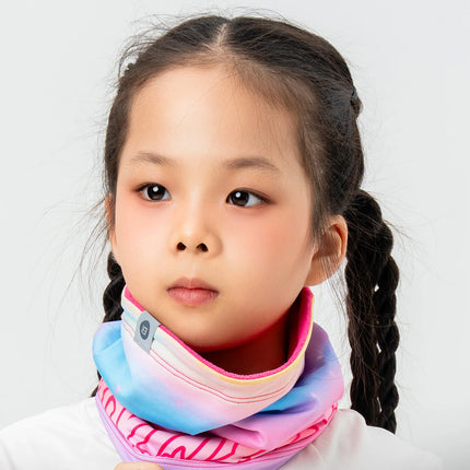 ROCKBROS Children Reversible Warm Scarf Fleece-Lined Ear-Warming Hat High Elasticity Breathable Built-in Drawstring Sports Mask