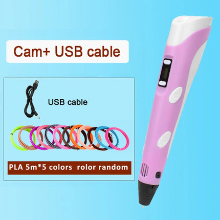 Kids 3D Printing Pen Adjustable Speed LED Display DIY Drawing Pens 3D PLA Filament Christmas Birthday gift for Boys and Girls
