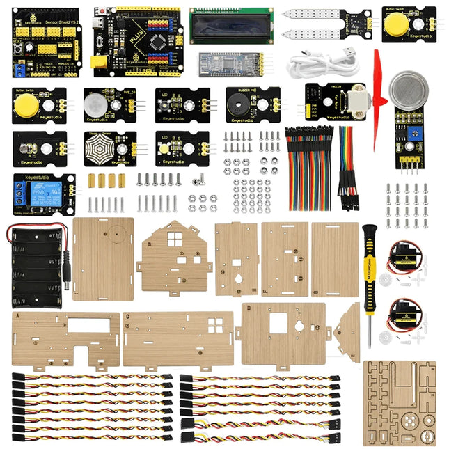Keyestudio Smart IoT Home Kit with PLUS Board Arduino Starter Kit for DIY Projects STEM Programming Home Automation