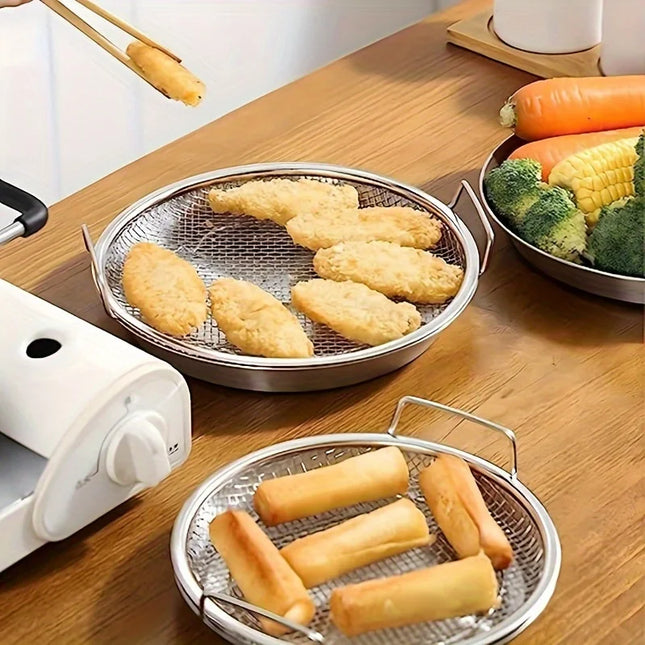 tainless Steel Filter Tray,Reusable Round Mesh Basket,Frying Grilling,Kitchen Strainer,Fruit vegetable water filter basket