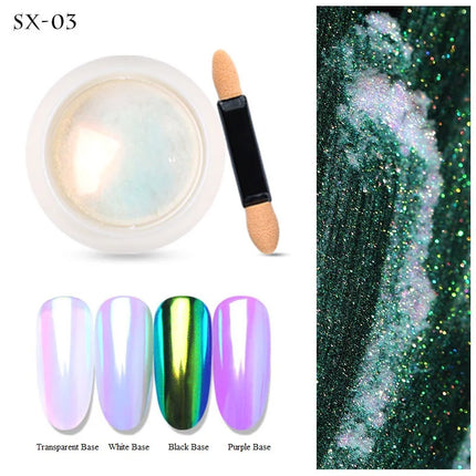 Aurora Mirror Glitter Nail Art Powder Ice Chameleon Rubbing Pigment Dust Sparkly Charm Nails Design Accessory DIY Decorations