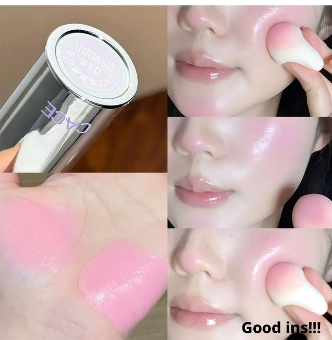 Liquid Blush Stick With Sponge Tip For Lips And Cheeks Waterproof And Long-Lasting Color Correction Face Makeup 4Colors