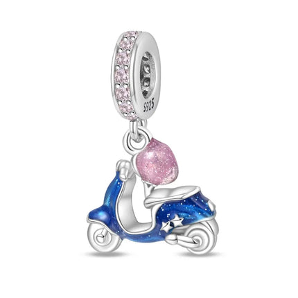 925 Sterling Silver Motorcycle Sports Car Bicycle Charms Pendents Fit Qikaola Original Bracelets Fine DIY Birthday Jewelry Gifts