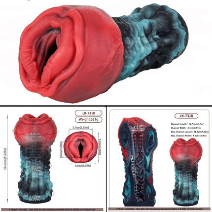 FAAK Purple Red Fantasy Monster Pocket Pussy Stroker Silicone Male Masturbator Dragon Onaholer Buttock Anal Sex Toys For Men