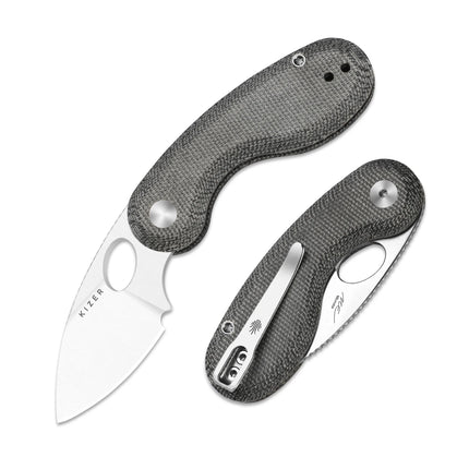 Kizer Pocket Folding  Microbe V2742A1/A2/A3/A4/A5/A6 14C28N Blade With Aluminum/Micarta/G10 Handle Outdoor Camping Knives