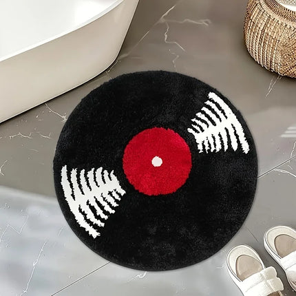 VIKAMA Black Rubber Shaped Round Carpet For Home Living Room And Bedroom Soft Plush Decorative Carpet For Home Decoration