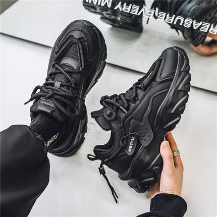 Men's Thick Sole Sport Shoes Simple Fashionable Casual Sneaker High Quality Rubber Plastic Male Athletic Shoes Chunky Sneakers