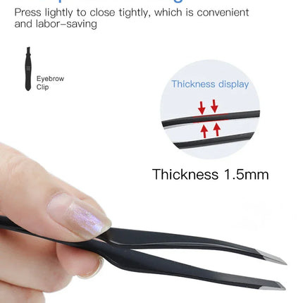 Hair Removal Tweezers Stainless Steel Eyebrow Tweezers Slant Tip Point Tip Flat Tip Rose Gold Silver Black Cosmetic Makeup Tools
