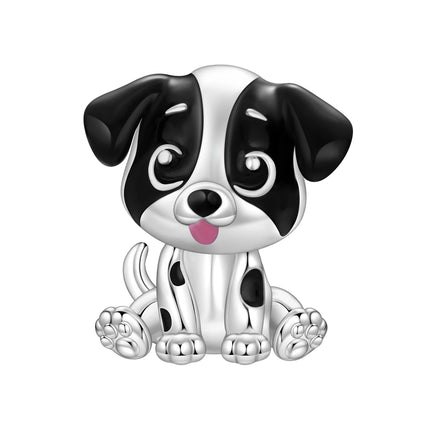Hot Sale 925 Sterling Silver Dog Paw Print Fixed Clip & Shepherd Dog Dangle Charm Fits Bracelet Beloved Pet Pendant Gifts