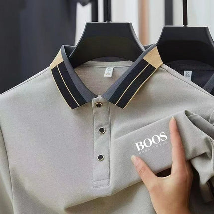 New Embroidered High-quality Men's Summer Short Sleeved Polo Shirt, Trendy Men's Top for Business and Leisure