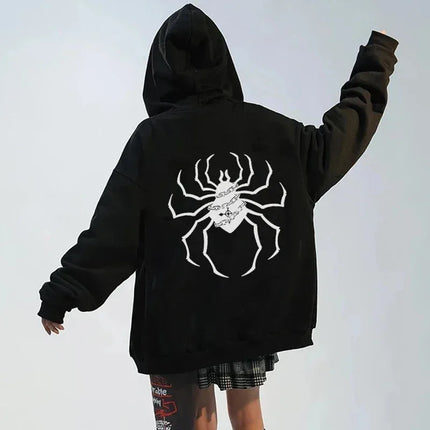 Hunter X Hunter Spider Print Anime Zipper Hoodie Men Women Gothic Y2K Zip Up Jacket Hoodies Casual Sweatshirt Coat Streetwear