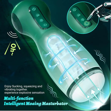 Adult product Civic vibration clip suction voice airplane cup APP version for men, suction airbag press masturbator