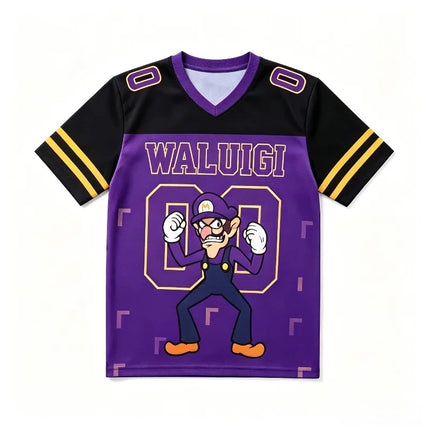 Super Mario Bros Kids Jersey T-shirt V-neck Short Sleeve Boys Girls Casual Summer Tops Cartoon Game Streetwear Children Tee3-14Y