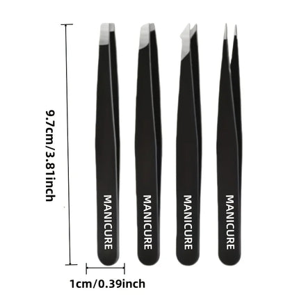 Professional Eyebrow Tweezers Set Stainless Steel Tweezers for Removing Blackhead Ingrown Hairs Eyelashes Clip Makeup Tools