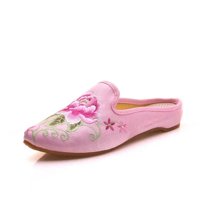Chinese Style Summer Harajuku Slippers Women Shoes for Women Fashion Casual Vintage Embroidery Ethnic Style Streetwear