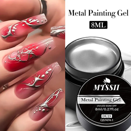 2/3pcs Mirror Metal Gel Nail Polish Set Gold Silver Metallic Painting Drawing Line Gel Semi Permanent Soak Off UV Gel Varnish
