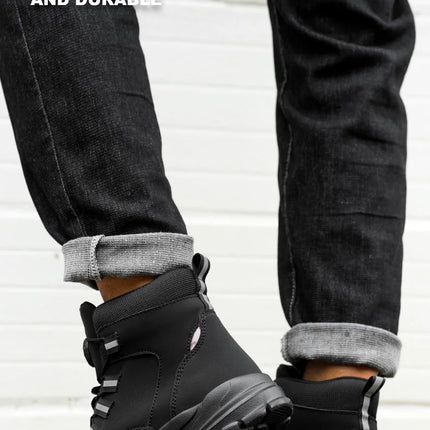 Waterproof Safety Boots Men Indestructible Steel Toe Work Boots Anti-smash Stab-resistant Safety Shoes Biker Botas Para Hombre