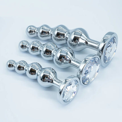 Metal Anal Plug Prostate Massager Anal Beads Butt Plug Metal Dildo G-spot Stimulating Sex Toys for Men and Women But Plug