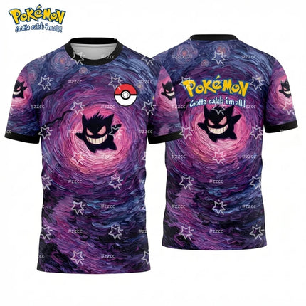 2026 Pokémon Pikachu Van Gogh Graphic T-shirt Japanese anime football jerseys Summer Sports Men's T-Shirt Kid's Clothing Tee