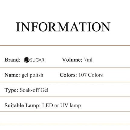 UR SUGAR 7ML Autumn Nail Gel Brown Series All For Manicure Gel Nail Polish Semi Permanent Soak Off LED UV Nail Art Varnishes