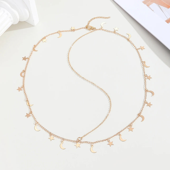 Moon and Star Fringe Boho Head Chain Indian  Pendant Hair Jewelry Headband Chain  to Give to the Person you Love