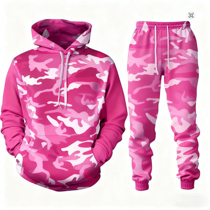 2026 Camouflage Hoodie Two Piece Hoodie Pant Sets Santa Claus 3d Print Set Men Women Fashion Hoodie+Pant Jogging Suits
