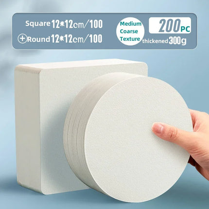 Square/Round Professional Watercolor Paper Postcard 300g 50/100/200 Sheets Coloring Drawing Paper Sketchbook Art School Supplies