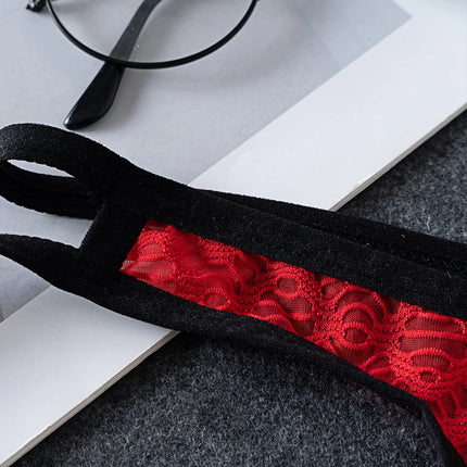 Men G-Strings See Through Men's Underpants Pouch Underwear Hollow Lace Thongs Low Rise Unisex Panties Hollow Out Men's Clothing