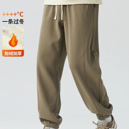 DUKEEN 500G Heavyweight Fleece Men's Sweatpants Winter New Thick Warm Sports Casual Knit Joggers Men's Clothing