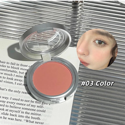Single Matte Blusher Palette Blush Cream Contour Makeup Face Blusher Natural Cheek Tint Brighten Waterproof Peach Blush Cosmetic